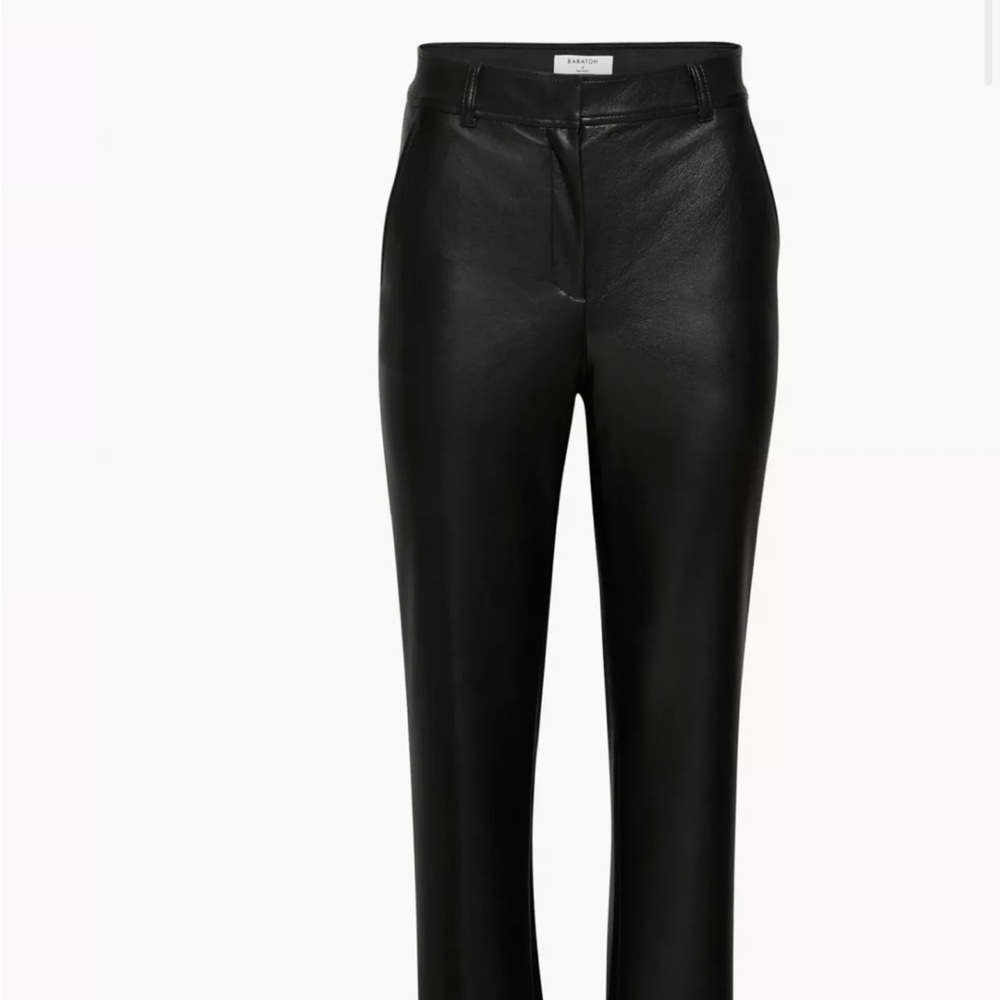 Babaton aritzia command pant faux leather 12 black
